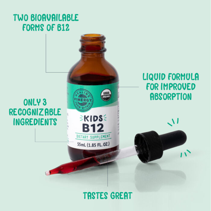 Vimergy vitaminas B-12 KIDS vaikams - 55ml - Image 3