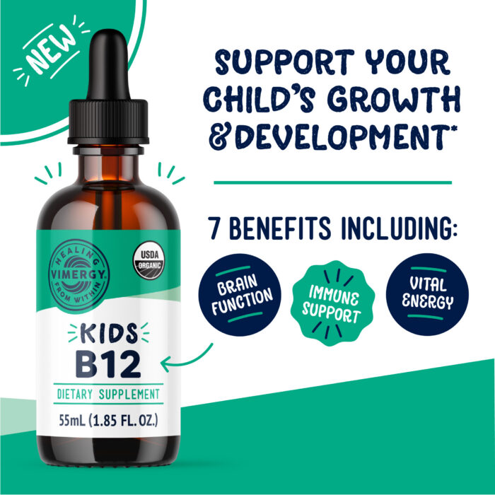 Vimergy vitaminas B-12 KIDS vaikams - 55ml - Image 4